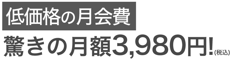 ポイント2 低価格の月額費